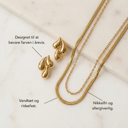 Aurelia | Guldbelagte Ståløreringe