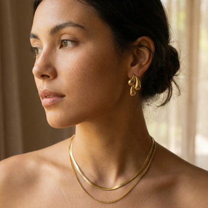 Aurelia | Guldbelagte Ståløreringe