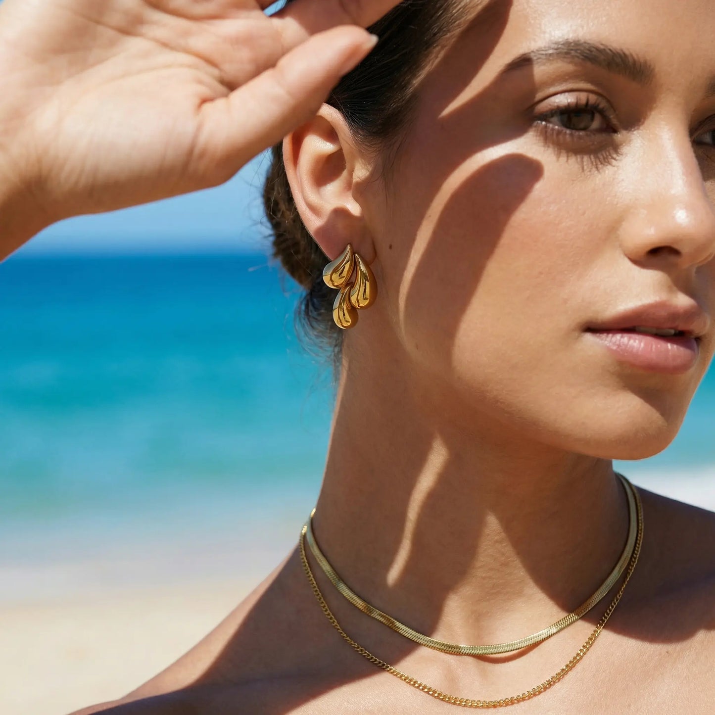 Aurelia | Guldbelagte Ståløreringe