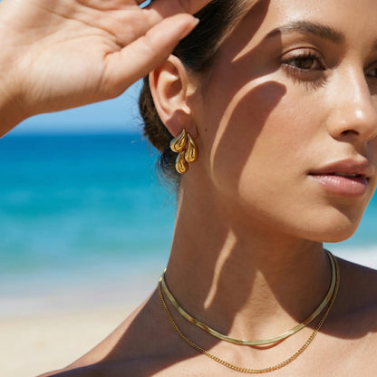 Aurelia | Guldbelagte Ståløreringe