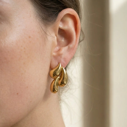 Aurelia | Guldbelagte Ståløreringe