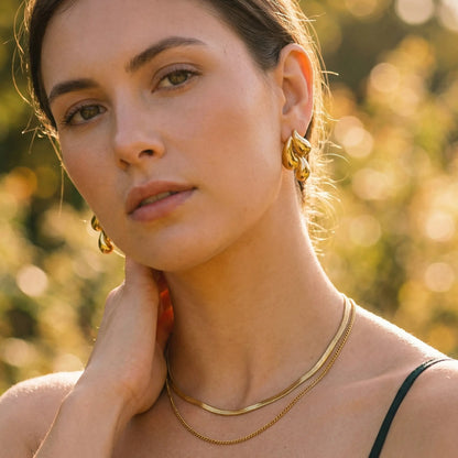 Aurelia | Guldbelagte Ståløreringe