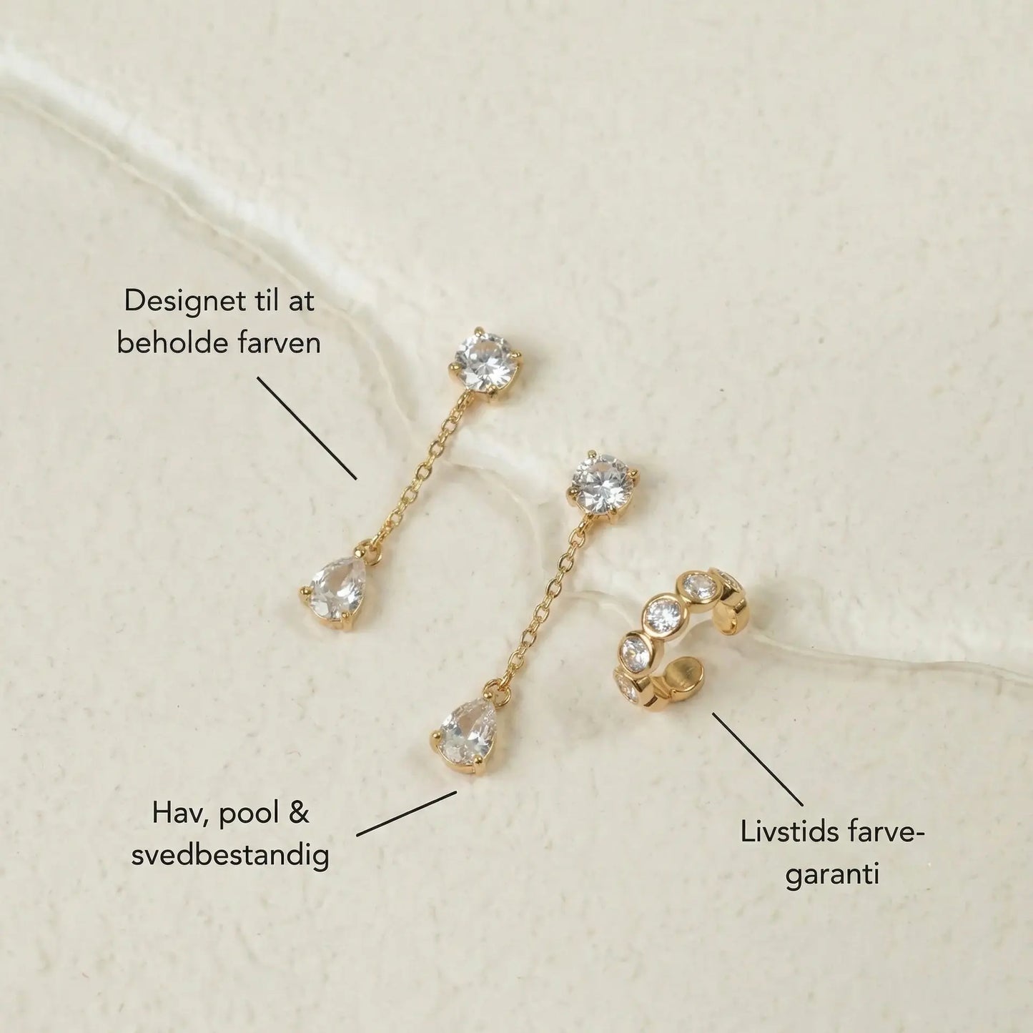 Aura | Forgyldte Øreringe i Rustfrit Stål