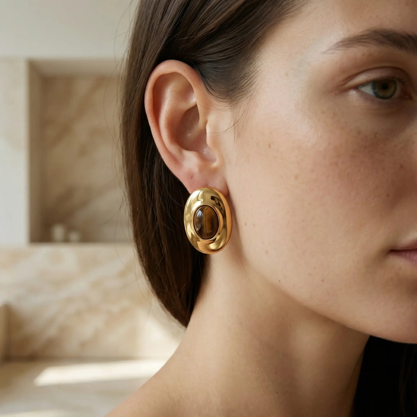 Ayla | Forgyldt Rustfrit Stål Øreringe