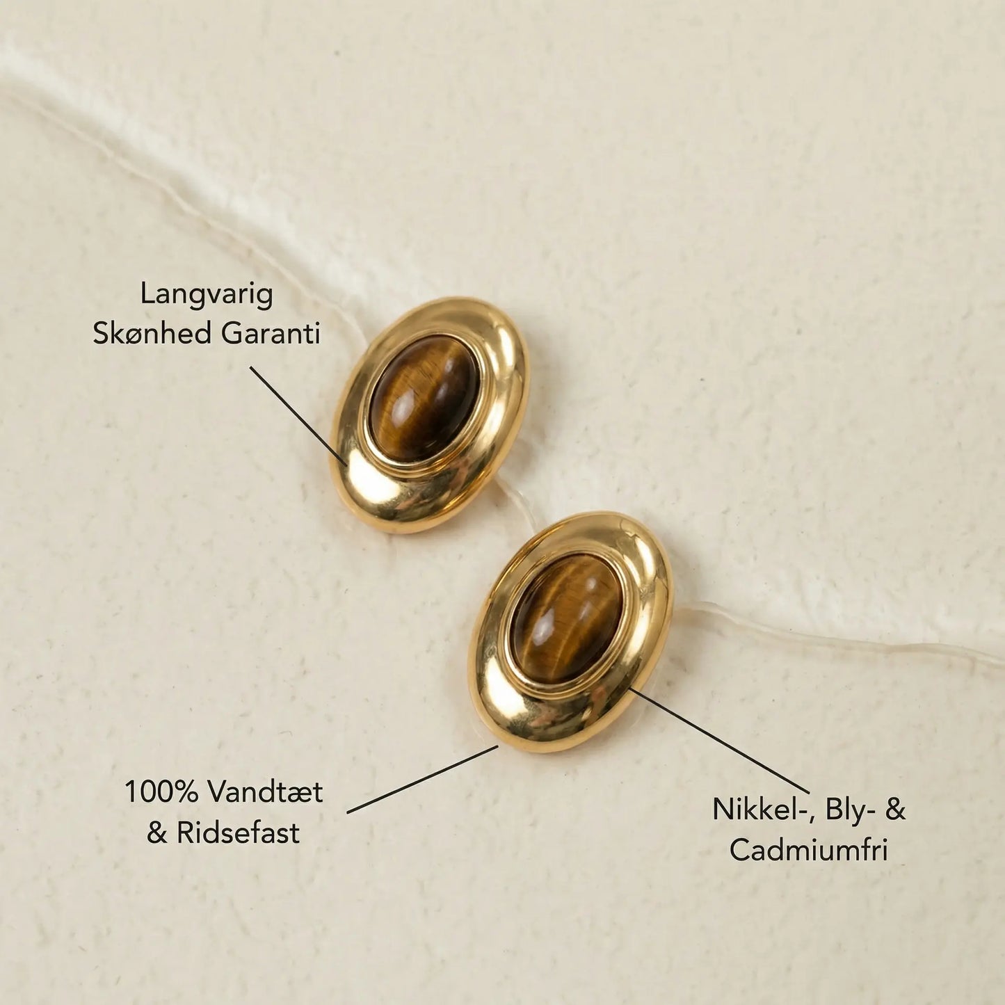 Ayla | Forgyldt Rustfrit Stål Øreringe